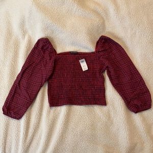 NWT Abercrombie & Fitch puff sleeve crop top size L